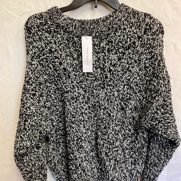 Topshop Sweaters - Topshop Black/Grey Marled Sweater Sz 4-6